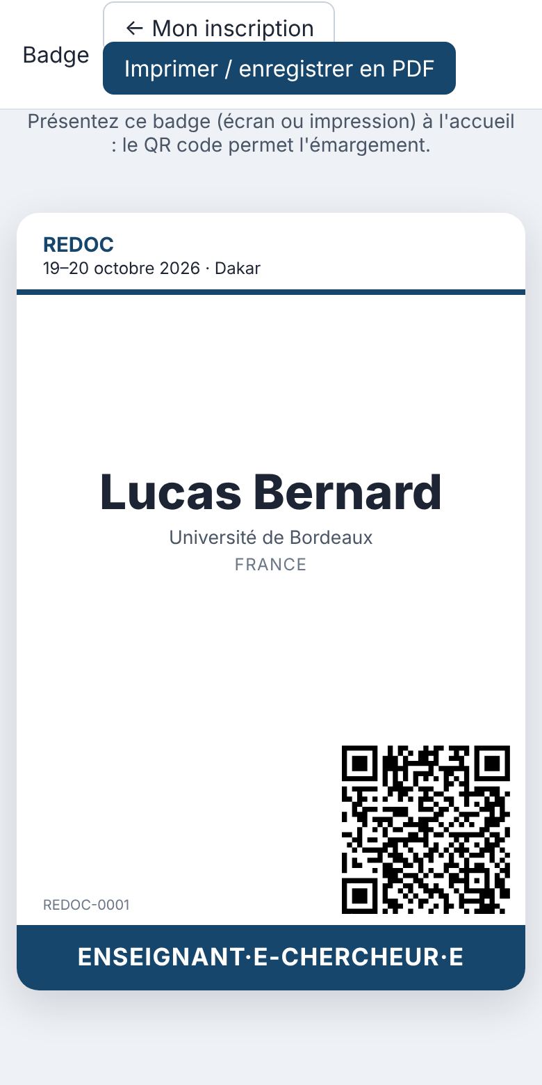 Badge électronique