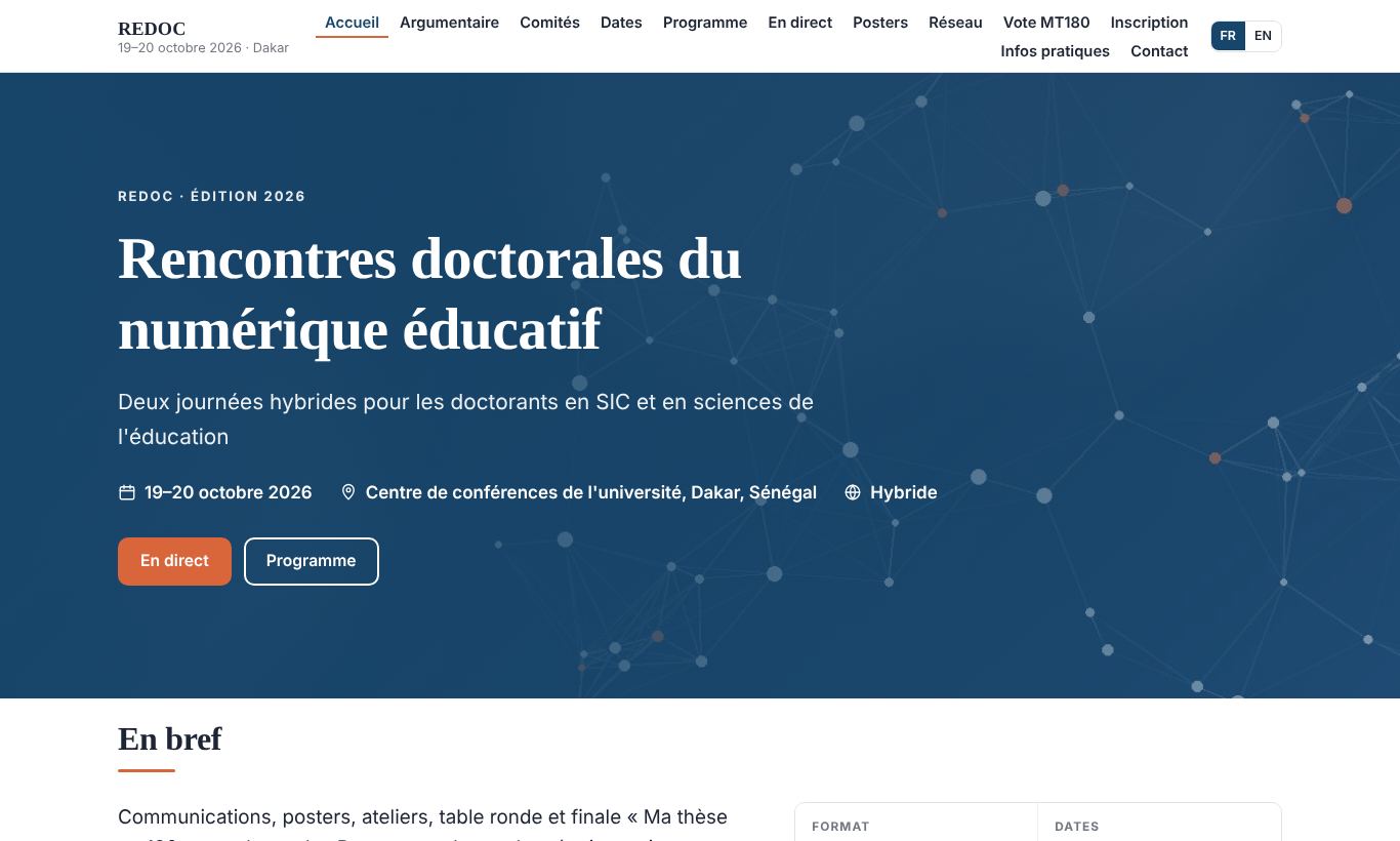 Site d'événement généré